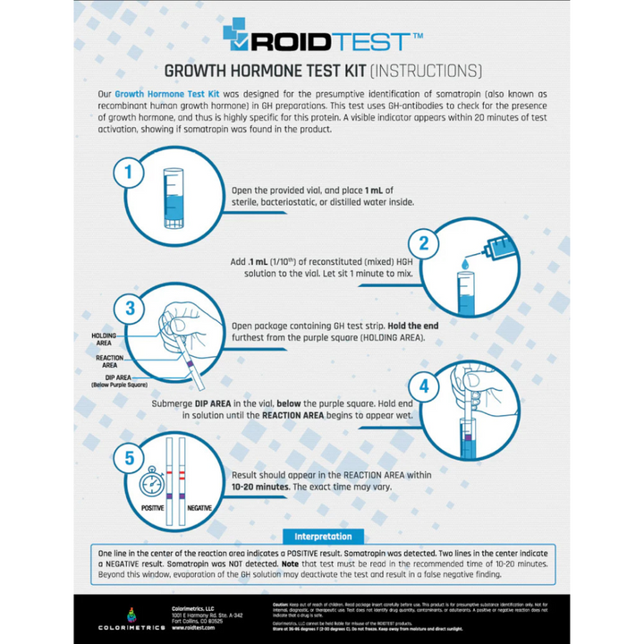 Roid Test Growth Hormone Test Kit